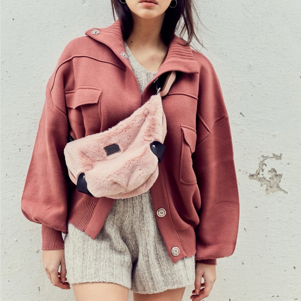 Zara pink sweater coat with fun buttons!